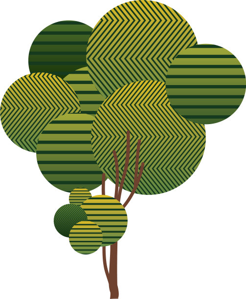 彩色素描高叶植物带条纹素材图片