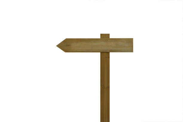 木制的标识板孤立在白色的背景上图片下载