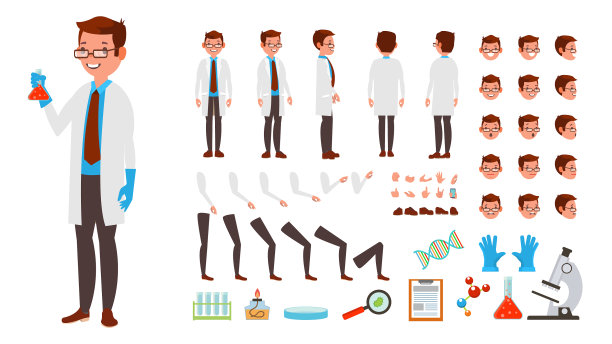 科学家动画人物的创造图片下载