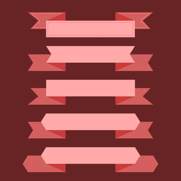 粉色横幅丝带套装图片下载