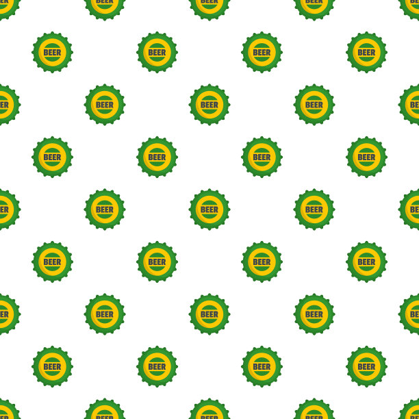 啤酒盖无缝图案图片下载