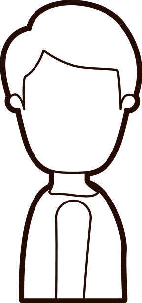 黑色粗轮廓漫画脸部无侧视图片下载