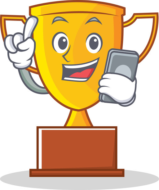 与手机奖杯人物卡通风格图片下载