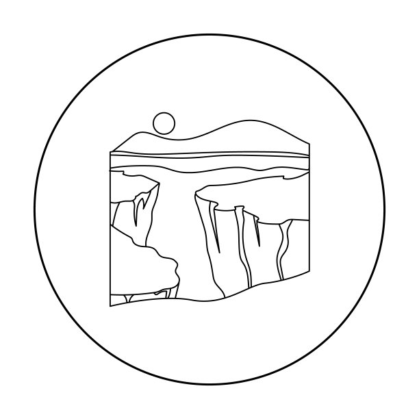 大峡谷图标在轮廓风格孤立上图片下载