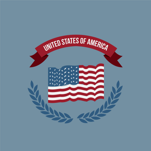 蓝色灯光背景的彩旗统一图片下载