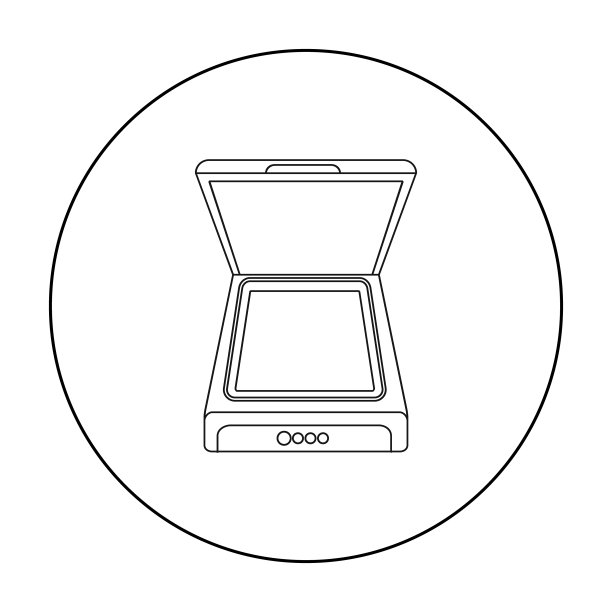 扫描器图标在大纲样式孤立在白色图片下载