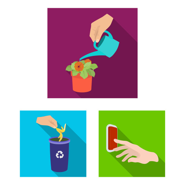 用手操作集合中的平面图标图片下载