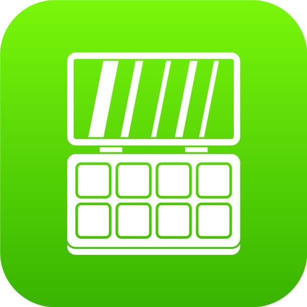 化妆调色板图标数字绿色图片下载