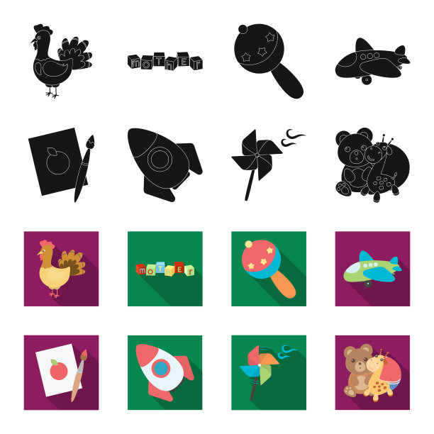 儿童玩具blackflet图标集合图片下载
