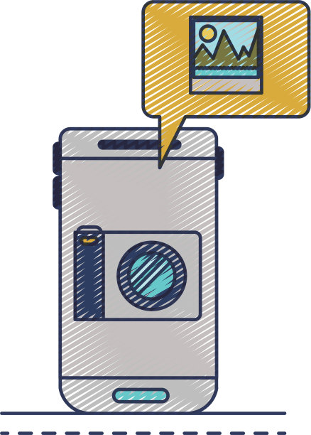 智能手机照片应用程序和彩色对话框图片下载