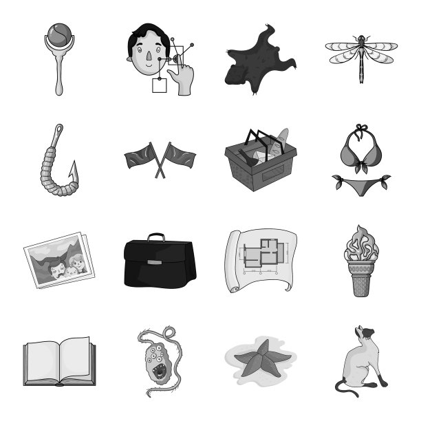 星号海猫和其他网页图标在单色图片下载