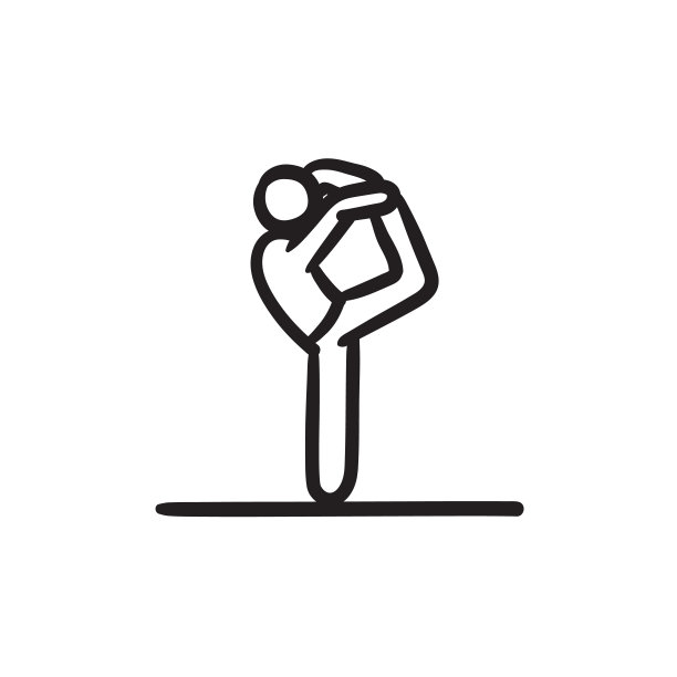 男人练习瑜伽素描图标图片下载