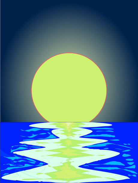 晚上海洋反射图片下载