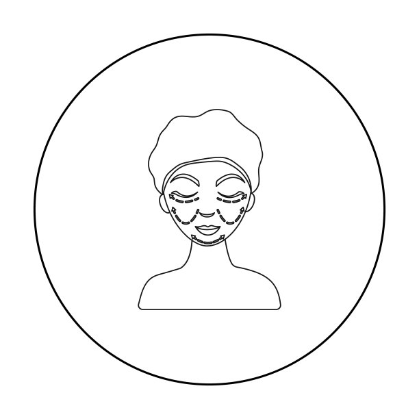 在轮廓风格的整容手术图标图片下载