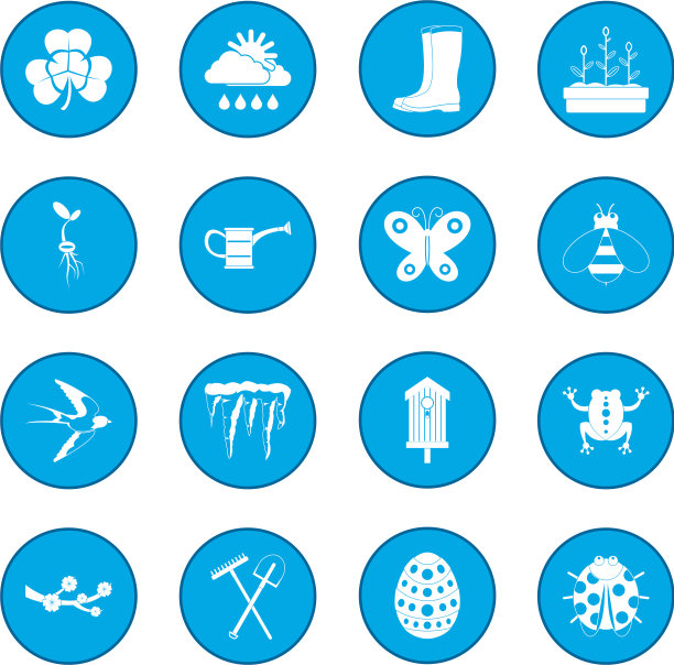 春天图标蓝色图片下载