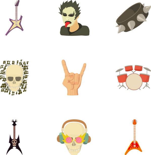 音乐品味图标卡通风格图片下载