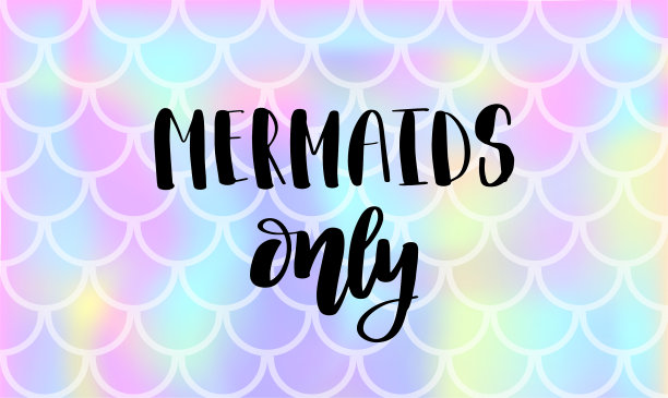 文字美人鱼只在背景上图片下载