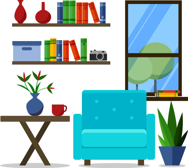 平面设计的现代家庭办公图片下载