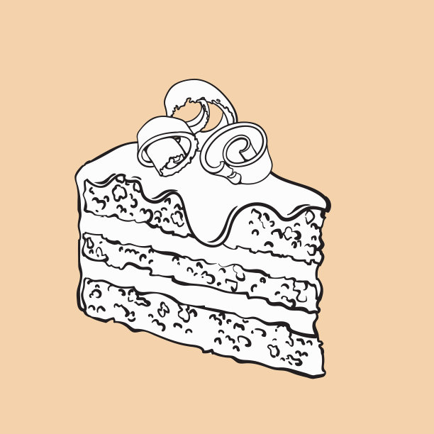 手绘的分层巧克力蛋糕图片下载