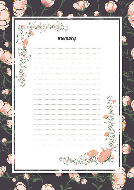 花海报模板与一本记忆书图片下载