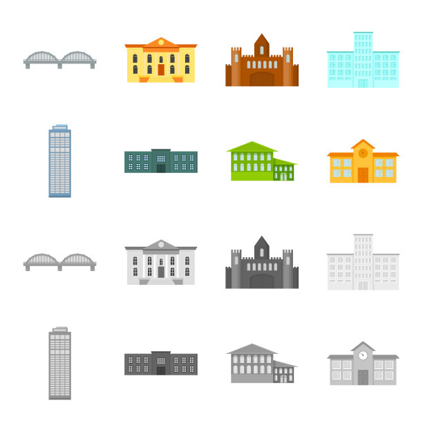 摩天楼警用酒店教学楼套图片下载