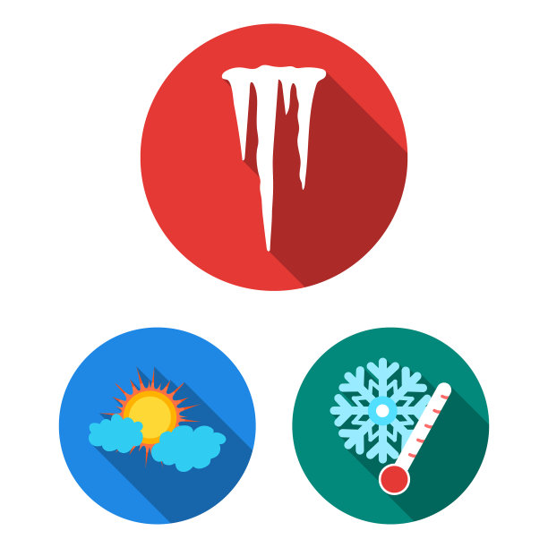 不同的天气平面图标集合图片下载