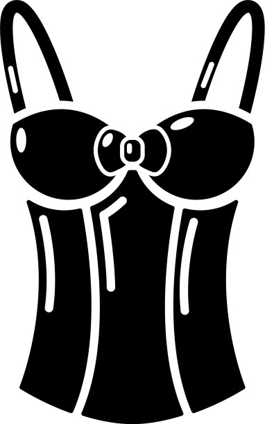 胸罩顶部图标简单的黑色风格图片下载