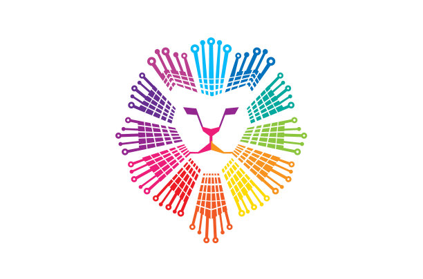 彩色狮子头标志图片下载