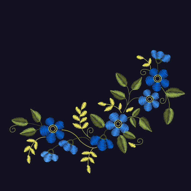 花刺绣设置为您的设计卡图片下载