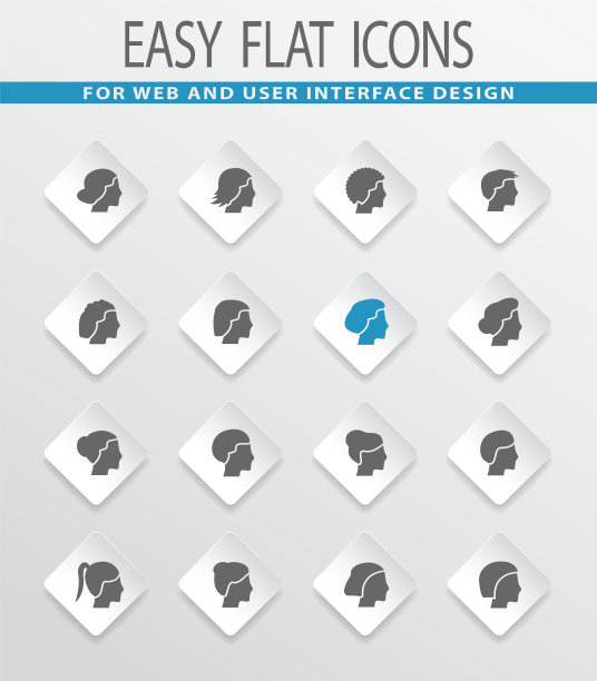 女人的发型图标集图片下载