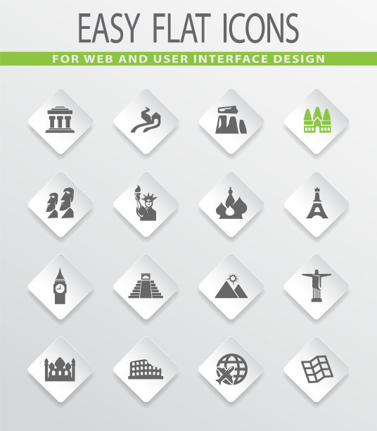 旅行和奇迹图标集图片下载