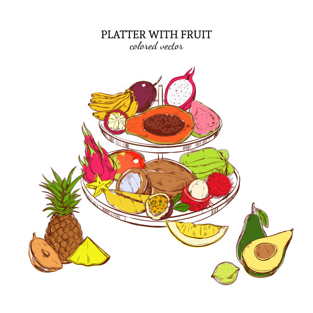 手绘奇异水果模板图片下载