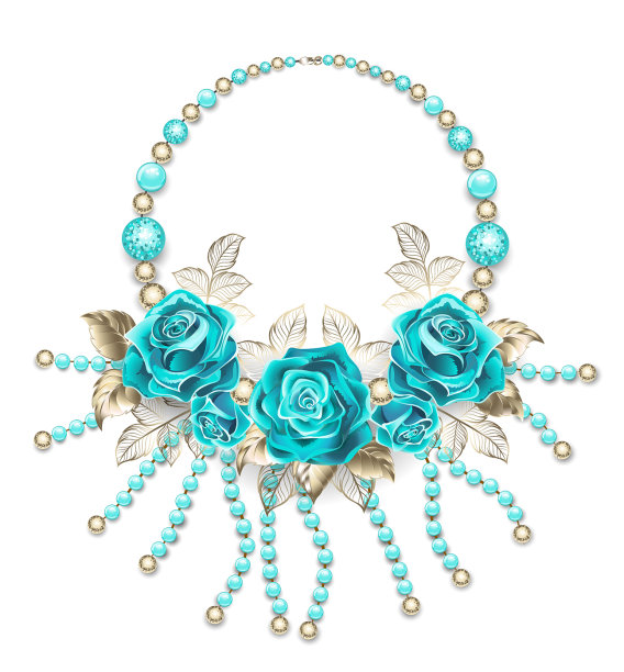 绿松石玫瑰项链图片下载