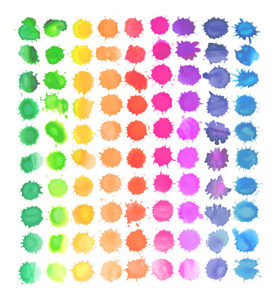 彩色水彩飞溅集图片下载