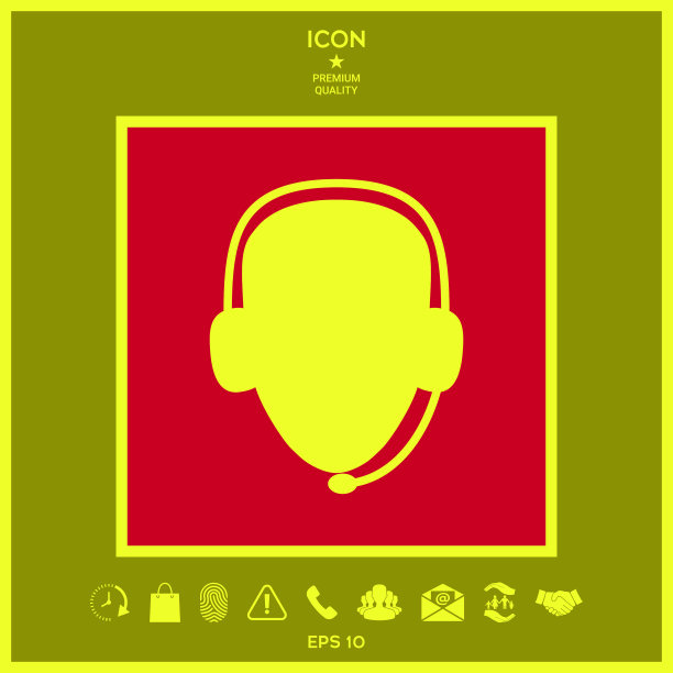 话务员耳机呼叫中心图标图片下载