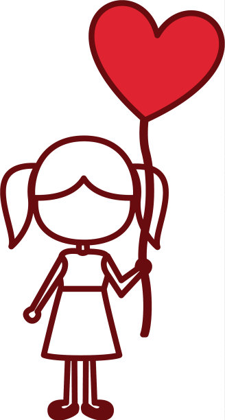 红色剪影的漫画无脸的女孩在图片下载