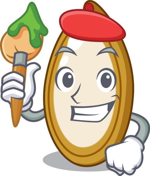 卡通碗里的艺术家南瓜种子图片下载