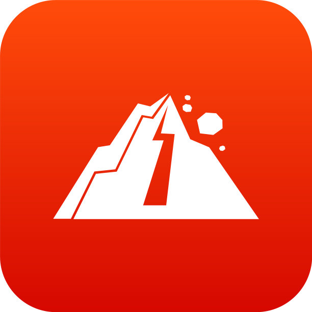 落石图标数字红色图片下载