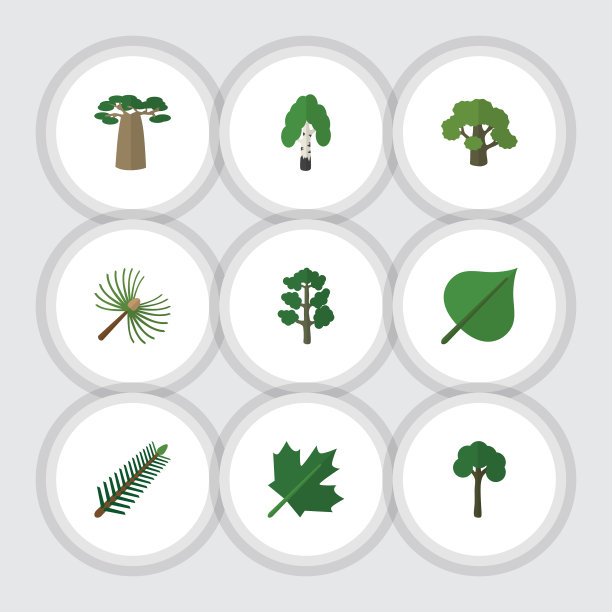 平的图标自然套迷迭香树木材图片下载