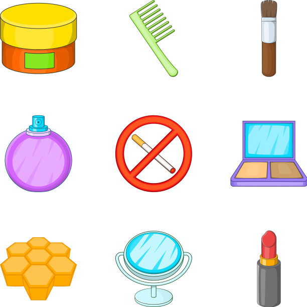 禁止不良习惯卡通形象设置风格图片下载