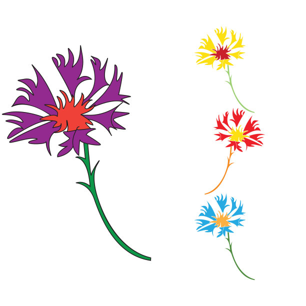 彩色图标与野花图片下载