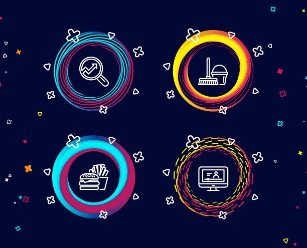 桶拖把汉堡和分析图标图片下载