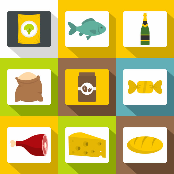 市场图标设置扁平风格图片下载