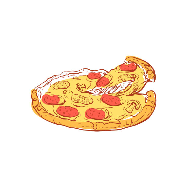 美味的意大利披萨孤立的图标图片下载