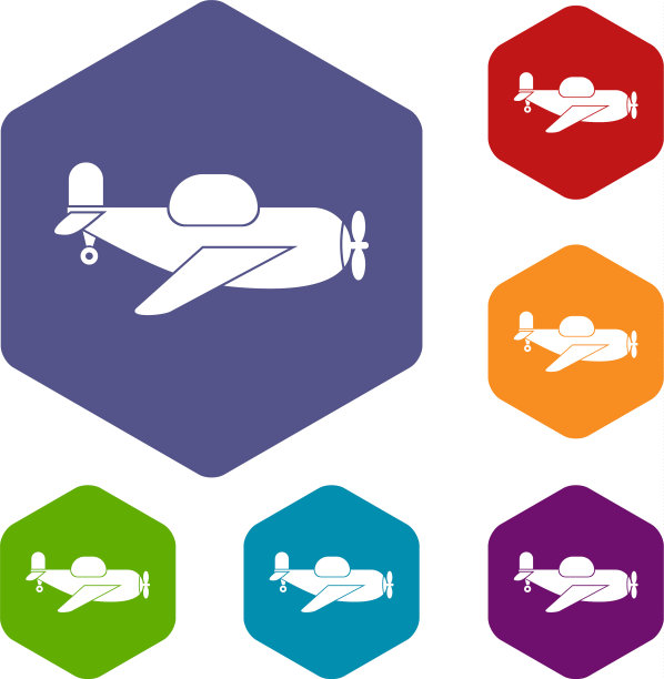 玩具飞机图标设置为六边形图片下载