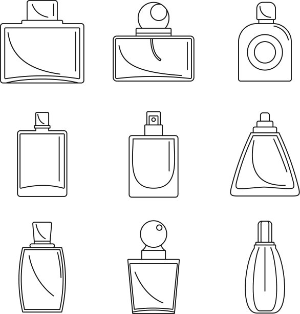香水瓶香水图标设置轮廓风格图片下载