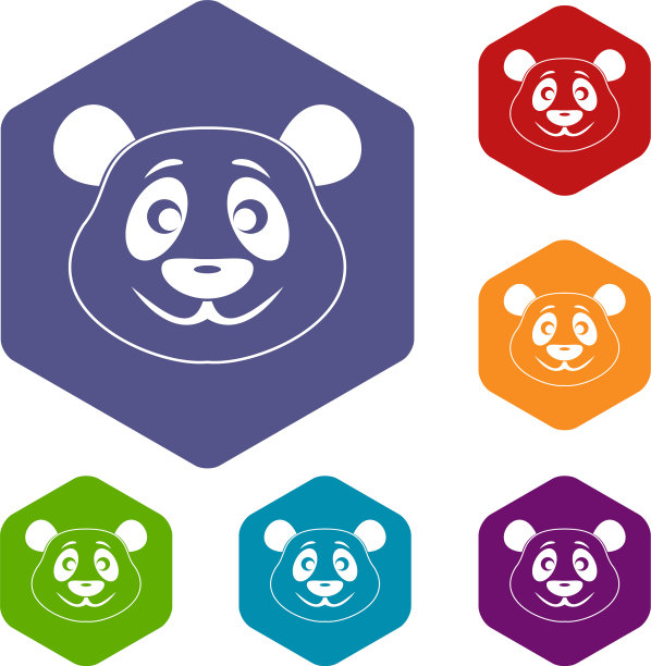 熊猫图标设置六边形图片下载