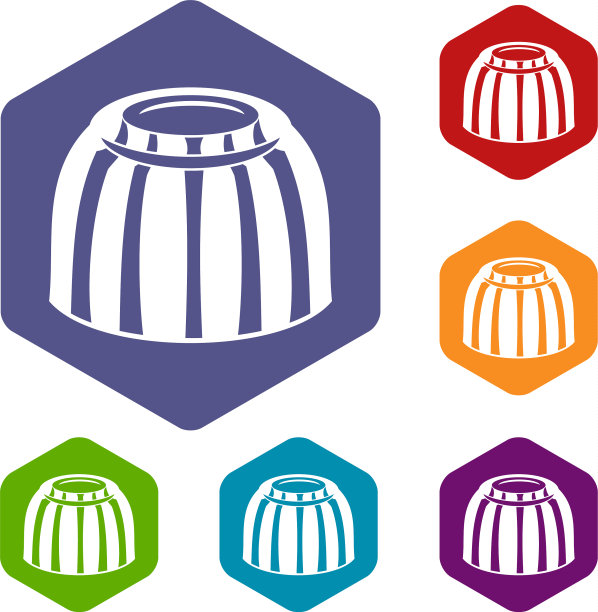 水果果冻图标设置六边形图片下载