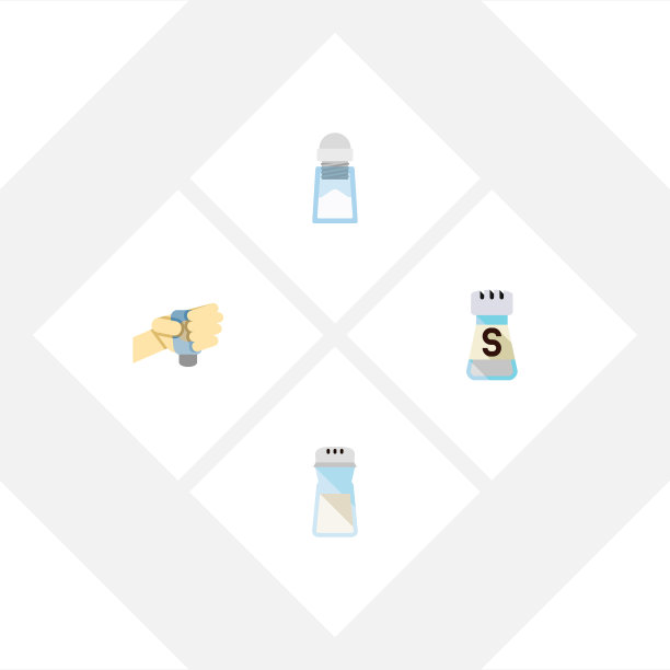 扁平图标风味组的钠，盐和摇瓶图片下载