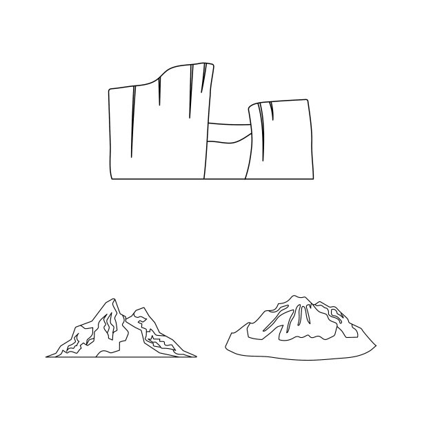 不同的山轮廓图标设置图片下载